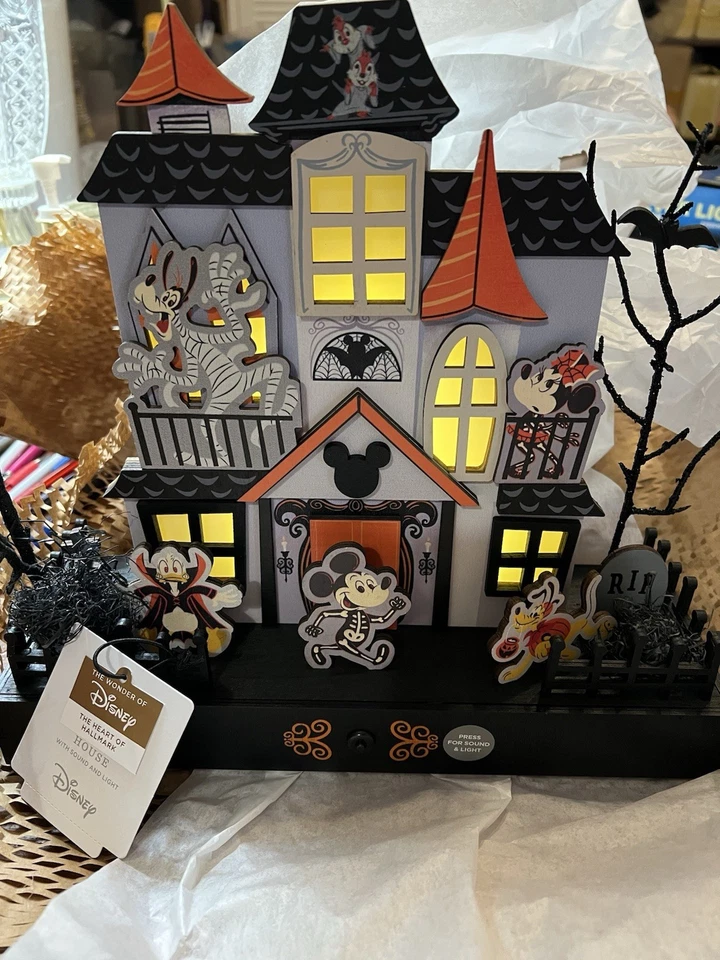 Hallmark Disney Mickey Mouse Casa Embrujada Con Sonido Y Luz NUEVO CON ETIQUETAS RARO Foto 1 de 1