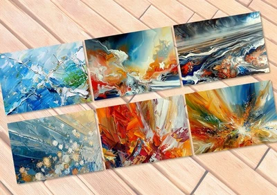 Fiery Abstract Burst 5"x7" Print on Matte Paper | Dynamic Color Explosion Art - Image 1 of 2