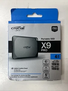 Crucial X9 Pro 4TB USB-C Portable External SSD (CT4000X9PROSSD9) - NEW - Picture 1 of 2