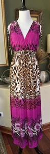 Maxi Vestido OB Moda Estampado Animal Cachemira Estampado XL NUEVO CON ETIQUETAS - Imagen 1 de 9