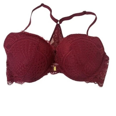 Sujetador push-up de encaje borgoña cierre frontal sexy La Senza Beyond talla 38D Foto 1 de 4