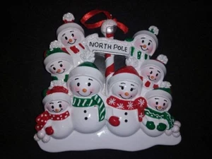 NUEVA FAMILIA DE MUÑECOS DE NIEVE DEL POLO NORTE DE 8 ADORNOS PERSONALIZABLES PARA ÁRBOLES DE NAVIDAD - Imagen 1 de 1