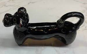 Vintage MCM Kitsch 1950's Black Ceramic Poodle Spice Rack or Planter No Pups - Picture 1 of 4