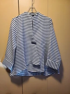 Yushi * fabelhafte Art-to-Wear Einknopf Jacke, Trapezform, gestreift * Gr. S - Bild 1 von 5