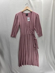 Abito BOBEAU rosa malva avvolgente $68 nuovo con etichette taglia - M - Foto 1 di 7