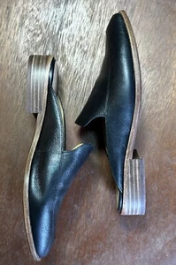 Indossato due volte! Madewell Frances mocassino slides mules slip on in pelle taglia 7,5 nero - Foto 1 di 13