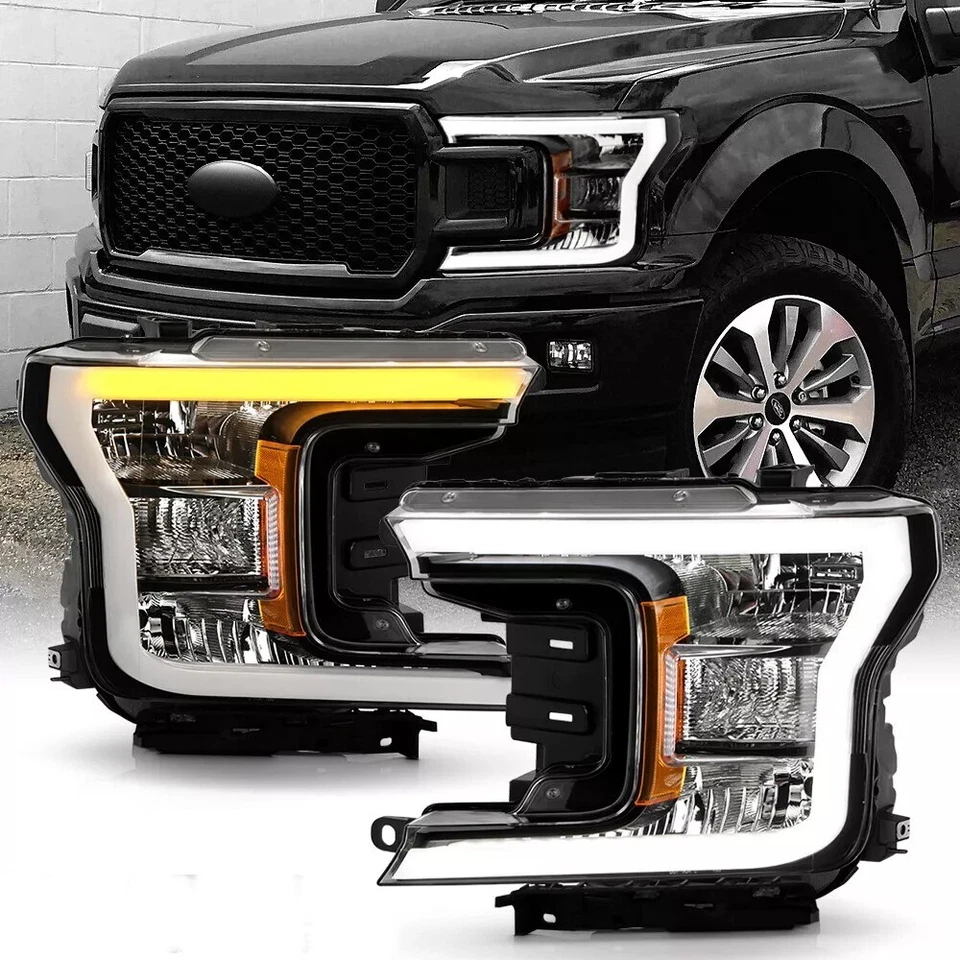 Faros Faros Negro LED Tubo Interruptor Señal Trasera Para Ford F150 2018-2020 Foto 1 de 4