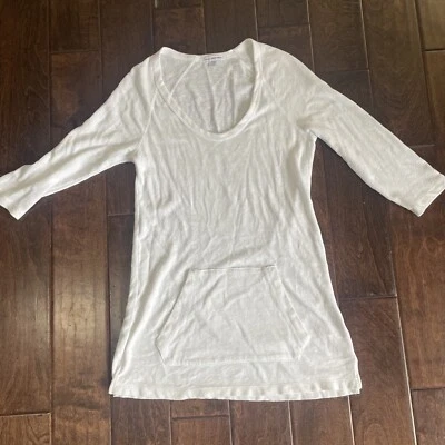 Túnica de felpa francesa James Perse manga 3/4 blanca - talla 1 (pequeña) Foto 1 de 4