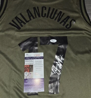 Jonas Valanciunas Signed Toronto Raptors Salute To Service Jersey Size XL JSA... - Image 1 of 3