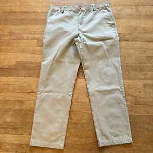 Izod men's tan straight leg slim fit khaki chino casual pants size 36 x 32 b3
