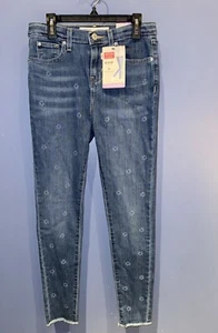 14 Girls Levi Jeans, Floral Print, Iconic Stretch Denim, NWT 27” X 26” - Picture 1 of 7