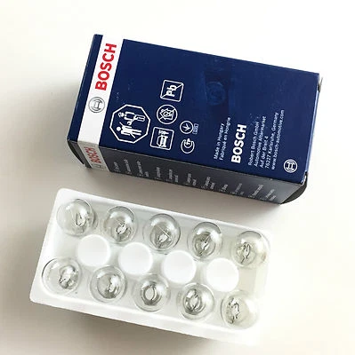 10 x Bosch Pure Light W16W Lamp 12V 16W W2.1x9.5d all Glass Bulb E1 - Image 1 of 3