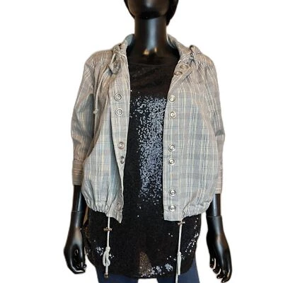 Vertigo Paris Plaid Snap Front Hooded Jacket (XS) - Image 1 of 4