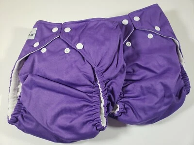 2 pañales de tela Fuzzi Bunz "tamaño perfecto" con insertos grandes 25-45+ libras púrpura nuevos con etiquetas Foto 1 de 4