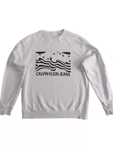 Calvin Klein Sweatshirt Pullover Oversized Small weiß langarm sehr guter Zustand - Bild 1 von 7