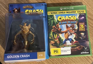 CRASH BANDICOOT Figure - Rare Big Box Golden Tottaku Edition & Game - Bild 1 von 12