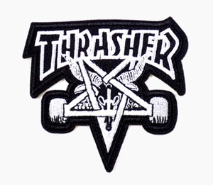 THRASHER MAGAZINE EMBROIDERED PATCH IRON/SEW ON 3-1/4" x 3" SKATEBOARDING SPORT - Bild 1 von 2