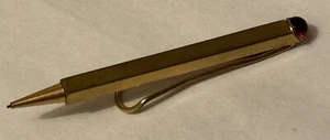 Vintage Mid Century Designer Anson Red Stone Tie Clip Bar Mechanical Pencil NICE - Picture 1 of 5