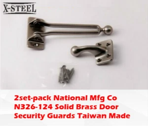 2set-pack National Mfg Co N326-124 Solid Brass Door Security Guards Taiwan Made - Picture 1 of 5
