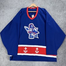 Vintage Bauer Milwaukee Admirals Hockey Jersey Men's Size XL Blue AHL IHL Rare