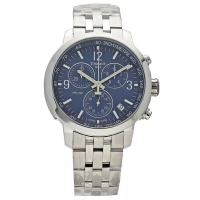 Reloj para hombre Tissot PRC 200 cronógrafo T114.417.11.047.00 esfera azul acero cuarzo Foto 1 de 4