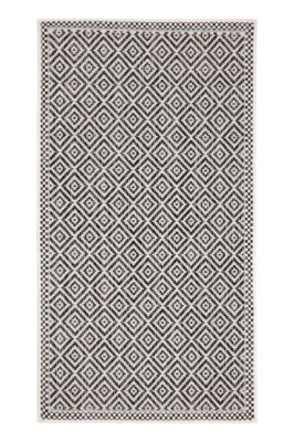 Moti Black and White Diamond Polypropylene Outdoor Rug - image 1 of 4