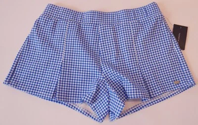 TOMMY HILFIGER NIÑAS CUADROS AZUL MEZCLA ALGODÓN PANTALONES CORTOS TALLA 12 NUEVOS Foto 1 de 3