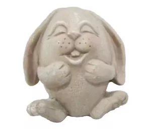 Coniglietto seduto antropomorfo ceramica vintage figura animale uovo per decorazione pasquale - Foto 1 di 6