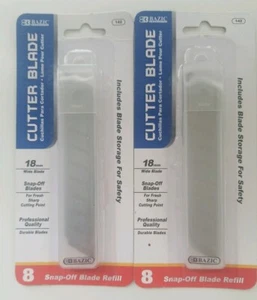 Zwei Bazic 8 abbrechbare Klinge Nachfüllpackung rasiermesserscharf Boxöffner Kartonschneider Messer - Bild 1 von 2