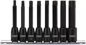 8 Piece 3/8” Drive Extra Long Torx Star Bit Socket T30-T70, S2 Steel, 3.5-Inch - Picture 1 of 7