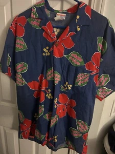 Speedo Vintage Men's Floral Button Up Hawaiian Short Sleeve Shirt Size M - Picture 1 of 1