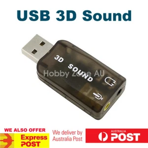 USB 2.0 to 3D AUDIO SOUND CARD EXTERNAL ADAPTER VIRTUAL 5.1 CH MIC Headphone - Picture 1 of 3
