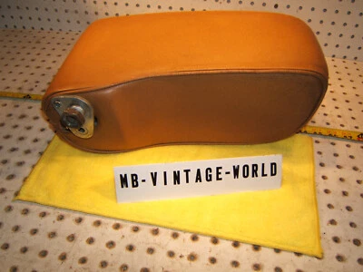 Mercedes 73-76 W116 450SE SEL Delantero Central CUERO Naranja Bambú OEM 1 Apoyabrazos Foto 1 de 4