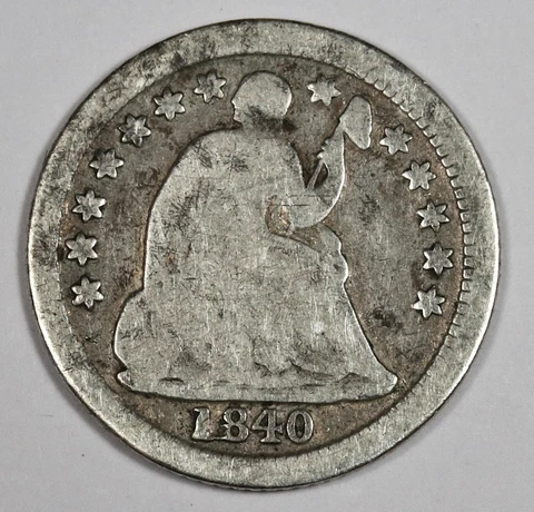 1840-o Liberty Seated Half Dime.  With Drapery.  "Perfect"   G-VG.  183302 Cover
