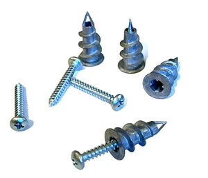 Self Drilling Wall Anchors Zamak Alloy #8x 1-1/8" Drywall, Sheetrock, 100pcs - Picture 1 of 5