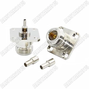 10x N Female Jack 4 Hole Panel Mount Connector For RG174 RG316 LMR100 Cable - Picture 1 of 5