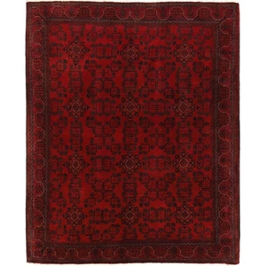 Amazing Hand Knotted Vintage Afghan Khal Muhammadi Wool Area Rug 6.6 x 5.2 Ft - Picture 1 of 8