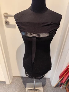 Damen - schwarzes Bandeau-Top mit Spitze - Größe S - Bild 1 von 8