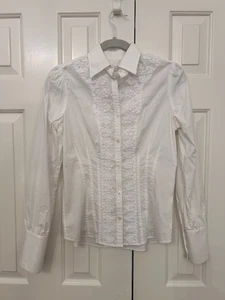 Top para mujer Badgley Mishka elegante blanco bordado talla 0 - Imagen 1 de 13