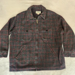 Vintage LL Bean Jacket Mens XL Tall Wool Mackinaw GORE Windstopper Made USA 90s - Picture 1 of 14