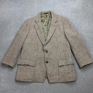 Harris Tweed Jacket Adult 46R Brown Country Hunting Outdoors Weave Blazer Mens* - Picture 1 of 18
