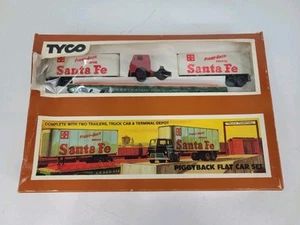 TYCO Piggyback Flat Car Set ATSF Santa Fe HO Scale NO. 348 500 - Picture 1 of 9