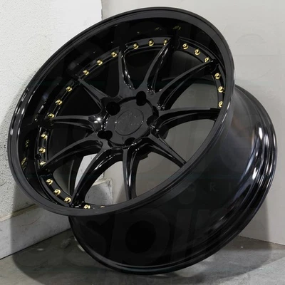 19x8.5/19x9.5 Gloss Black Wheels Aodhan DS07 DS7 5x114.3 35/30 (Set of 4)  73.1 - Image 1 of 4