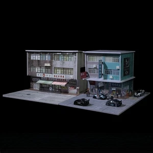 1/64 Diorama Hong Kong Building Model City Street View Parking Lot Scene Model - Imagen 1 de 40