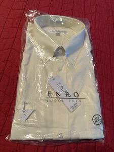 Enro Ecru 17,5 34-35 Bügelfreies EZCool Hemd mit Knöpfen Neu mit Etikett Vintage Deadstock Neu - Bild 1 von 8