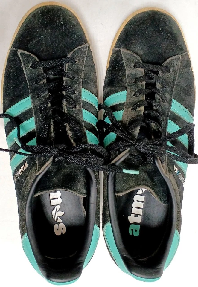 Adidas Originals Campus Atmos 2021 años 80 viento y mar ácido negro como nuevo GX3952 US9 Foto 1 de 4