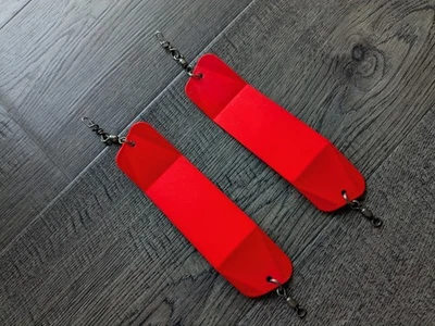 Lot of 2 Alderton Tackle Co. 6" Orange Dodgers Flashers - Image 1 of 4