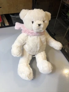 Sehr guter Zustand - 15 Zoll Brookstone NAP WHITE BEAR ROSA SCHAL Plüschtier Stofftier - Bild 1 von 7