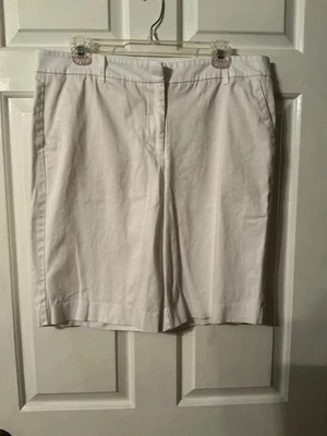 🌸Simply Vera Vera Wang Feminino Branco Comprimento do Joelho Algodão Shorts Elástico Tamanho 14🌸 - Imagem 1 de 4