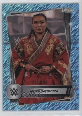 2025 Topps Chrome WWE Aqua Shimmer Refractor /199 Meiko Satomura #121 - Image 1 of 2